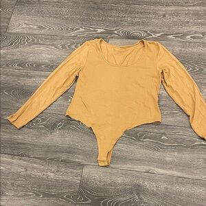 Banana Republic Mustard Long Sleeve Bodysuit